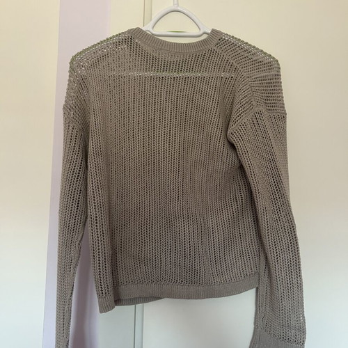 Uniqlo knit perforated sweater taupe size S like new