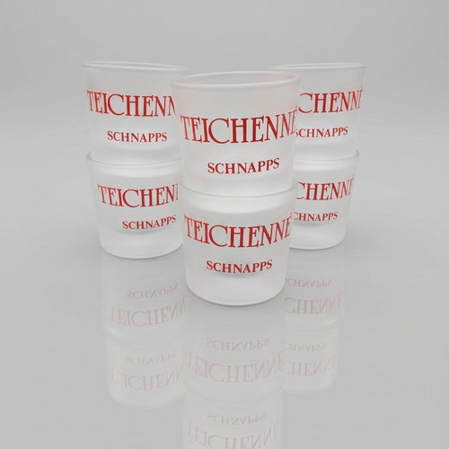Set of 6 glass matte schnapps glasses like new
