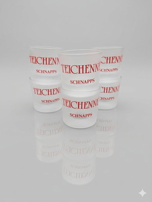 Set of 6 glass matte schnapps glasses like new
