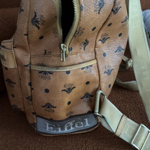 La Tour Eiffel women's backpack used, tan-brown