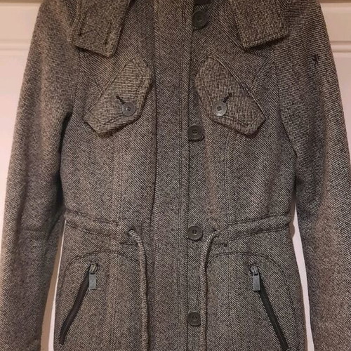 Women's parka edc by Esprit like new, size S, wool texture with hood and fur