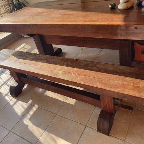 Monastic table with 2 benches like new