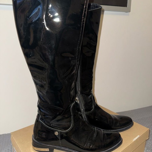 Gianna Kazakou leather patent boots like new, black, size 39