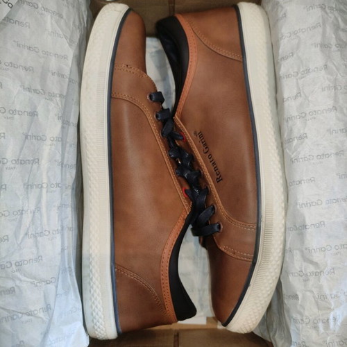 Renato Garini men's shoes used, size 43, tan blue