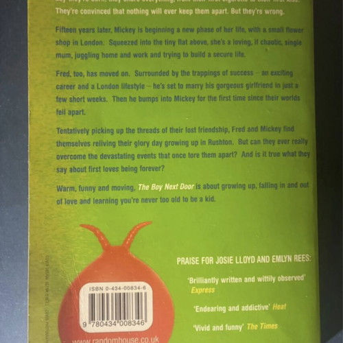 The Boy Next Door paperback book used, Josie Lloyd & Emlyn Rees