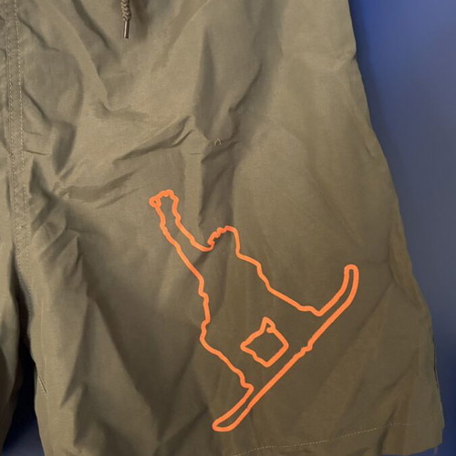 Likas men's swim shorts orange khaki with pocket, like new, size M