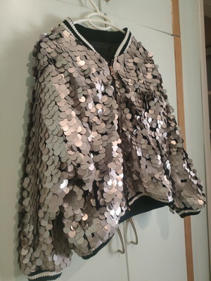 BSB jacket with sequins like new, size 44, black and silver