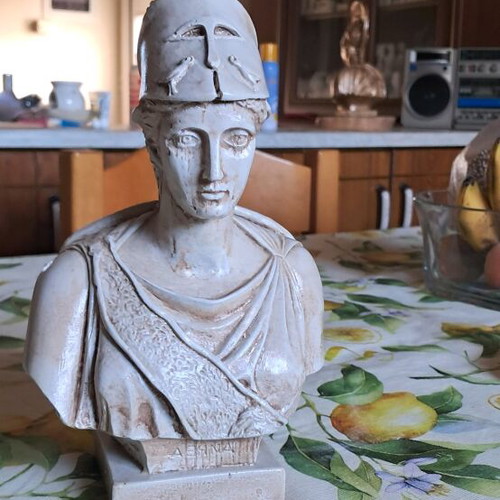 Athena Statue handmade gypsum with kasia finish, new