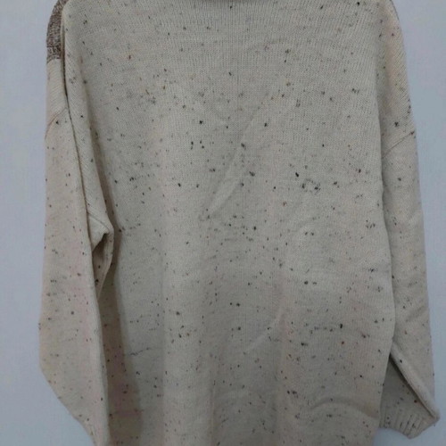 90s vintage oversized sweater, beige and brown