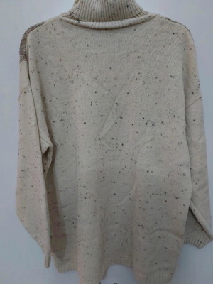 90s vintage oversized sweater, beige and brown