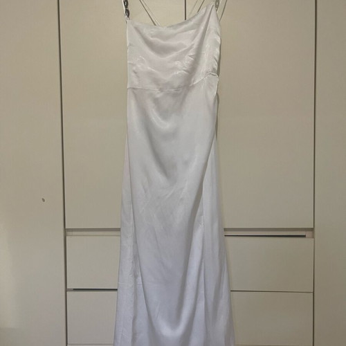 Zara women's satin dress like new, white
