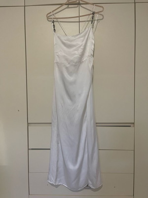 Zara women's satin dress like new, white