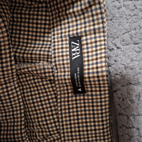 Zara checked leggings like new, beige and brown, size S