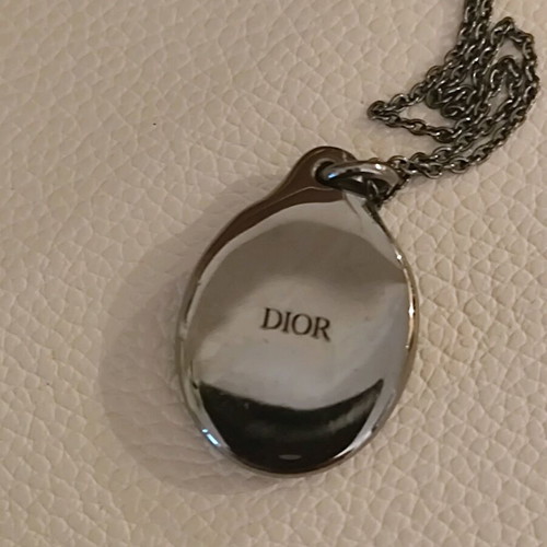 Dior vintage unisex long necklace like new, anthracite metal