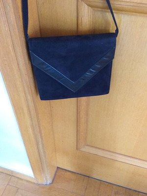Women's blue-black castor bag used, Kalogirou brand