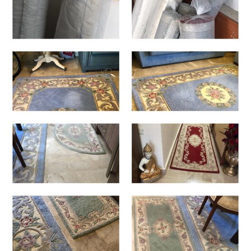 Rugs like new, set of 6 pieces, bordeaux and runners