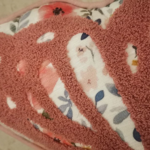 Butterfly pillow in pink and white shades