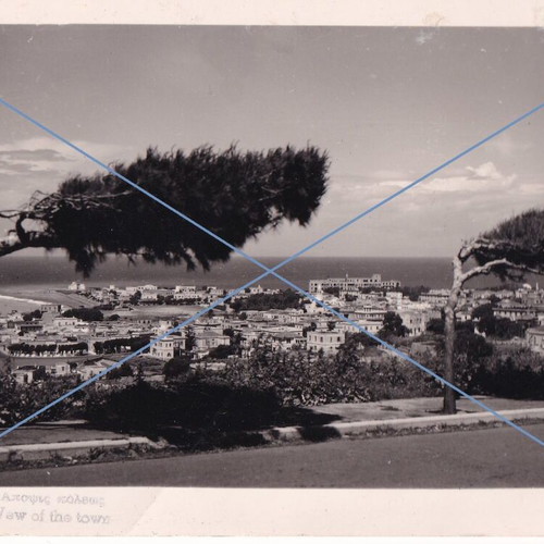 Rodos postcard used, view of the town