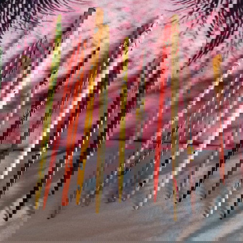 Χειροποίητα κοκκαλάκια μαλλιών από ξύλο καρυδιάς πολύχρωμα, καινούργια