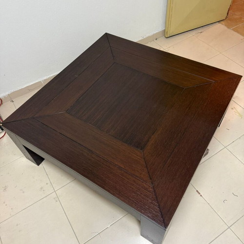 Coffee table used 100cmx100cm dark brown
