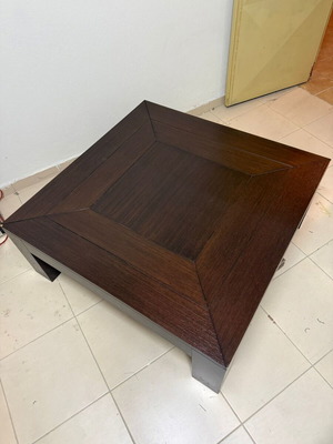 Coffee table used 100cmx100cm dark brown