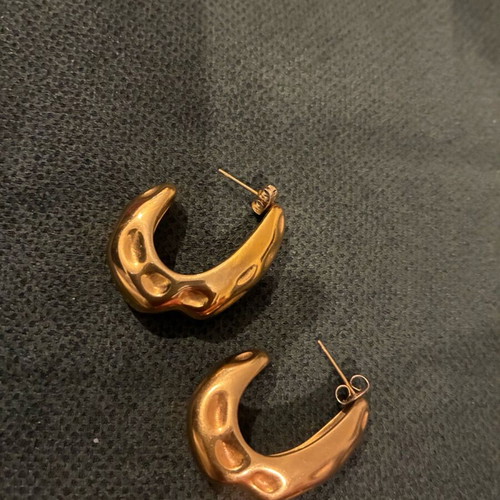 Steel hoop earrings new with impressive shape