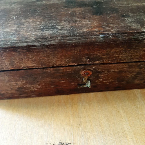 Wooden box with brass weights used, 1950s-60s vintage