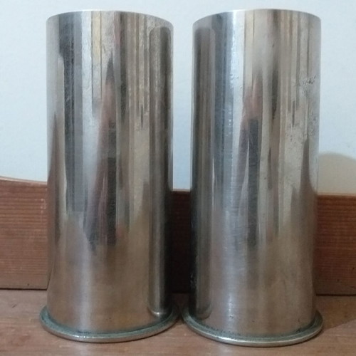 Collectible shell casings used, set of 2, bronze