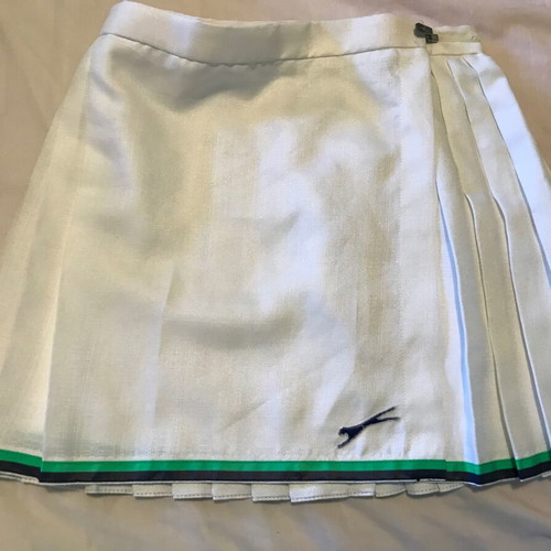 Slazenger vintage tennis skirt like new, white with green logo