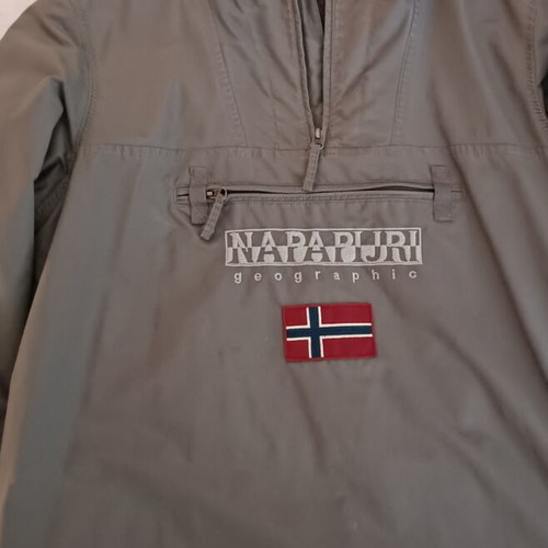Napapijri jacket like new, size large, gray with lining