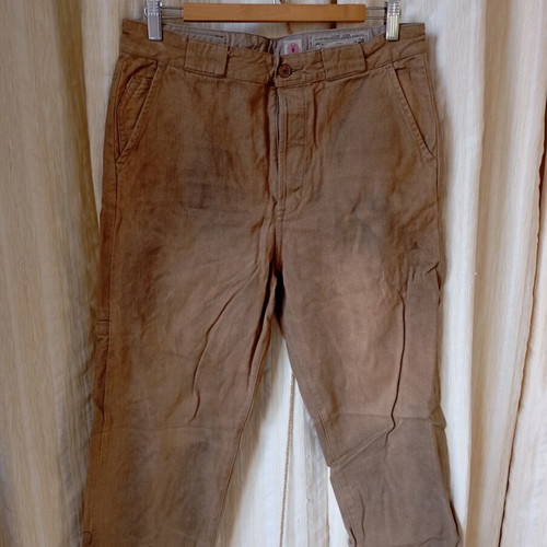 Pants with stiff fabric like new, brown beige
