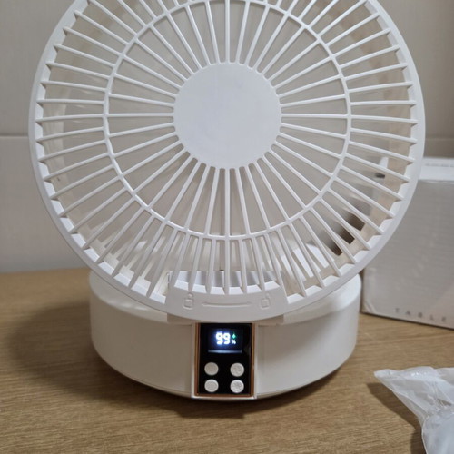 Foldable table fan new, portable with USB charging and remote control