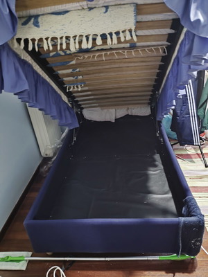 Bed with storage space used