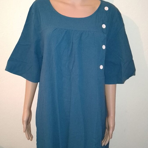 Linen dress navy blue XXL new, length 136cm, chest 122cm, waist 127cm