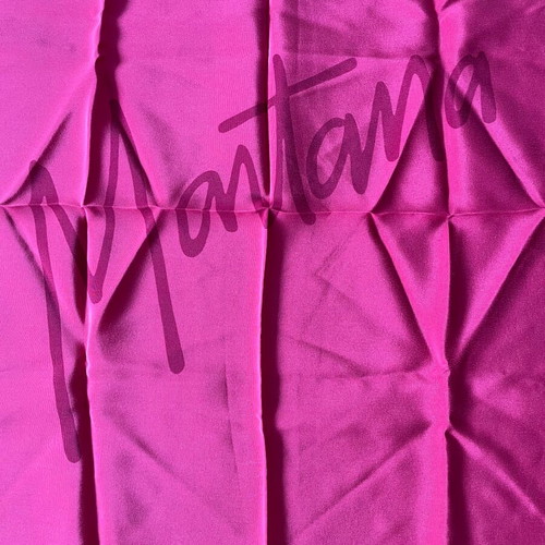 Montana silk scarf new, fuchsia with red