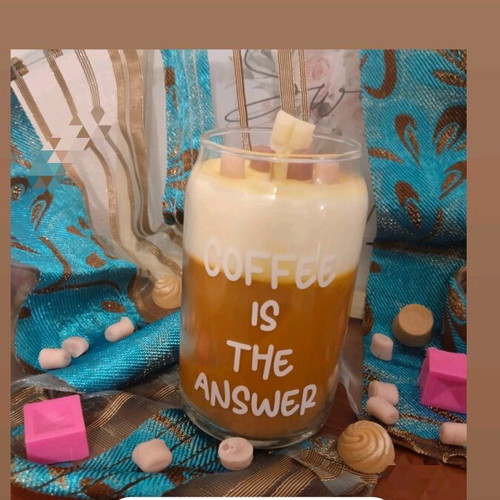 Scented candle new with coffee caramel aroma
