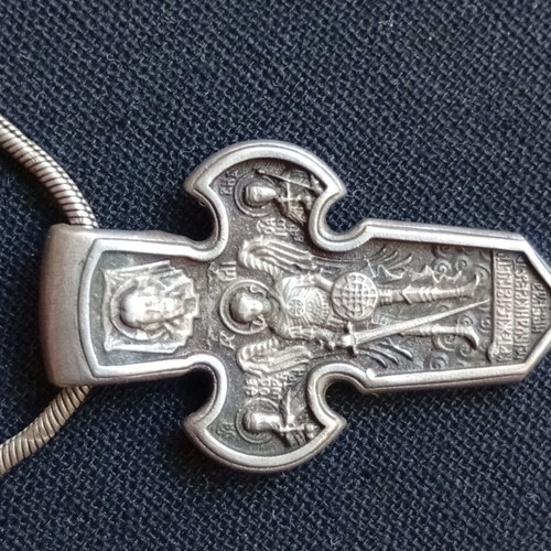 Silver cross with Italian silver chain 925, used