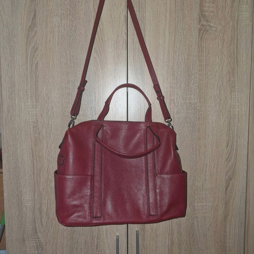 Zara leather bag like new, wine red color