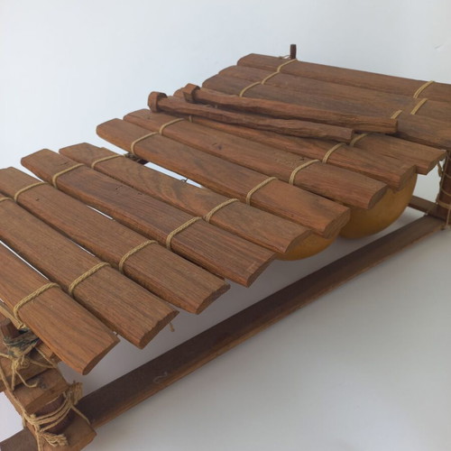 Balafon African handmade xylophone used, 90's, 12 keys