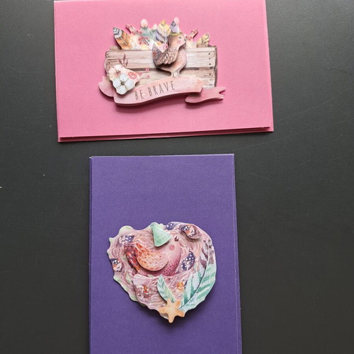 3D greeting cards with envelopes, set of 2