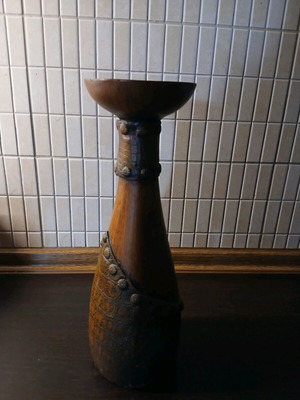 Wooden ethnic decorative candlestick like new