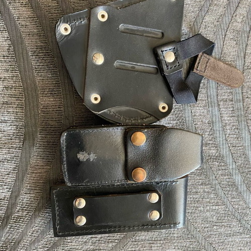 Leather gun holsters used, pack of three pieces