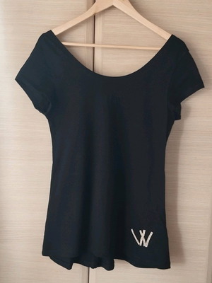 Evening blouse with impressive back like new, size L, black