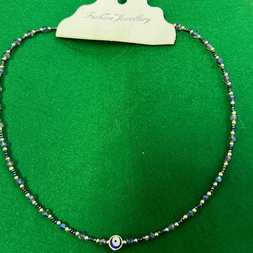 Handmade blue jewelry with evil eye