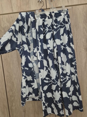 Kimono pants set new, white and blue, size S, Greek designer