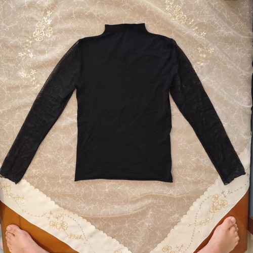 Black elastic blouse like new 100% polyester
