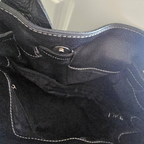 Leather shoulder bag used, black