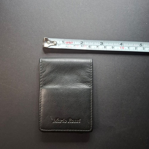 Vintage leather coin wallet Mario Rossi new, black