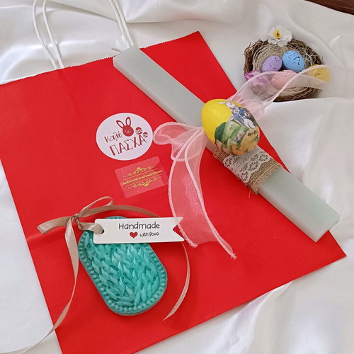 Handmade Easter Set with Aromatic Veraman Candle 25cm and Wardrobe Tablet
