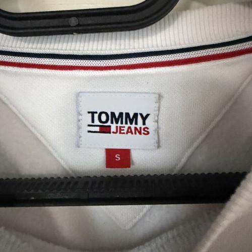 Tommy Jeans cropped sweatshirt, white multicolor